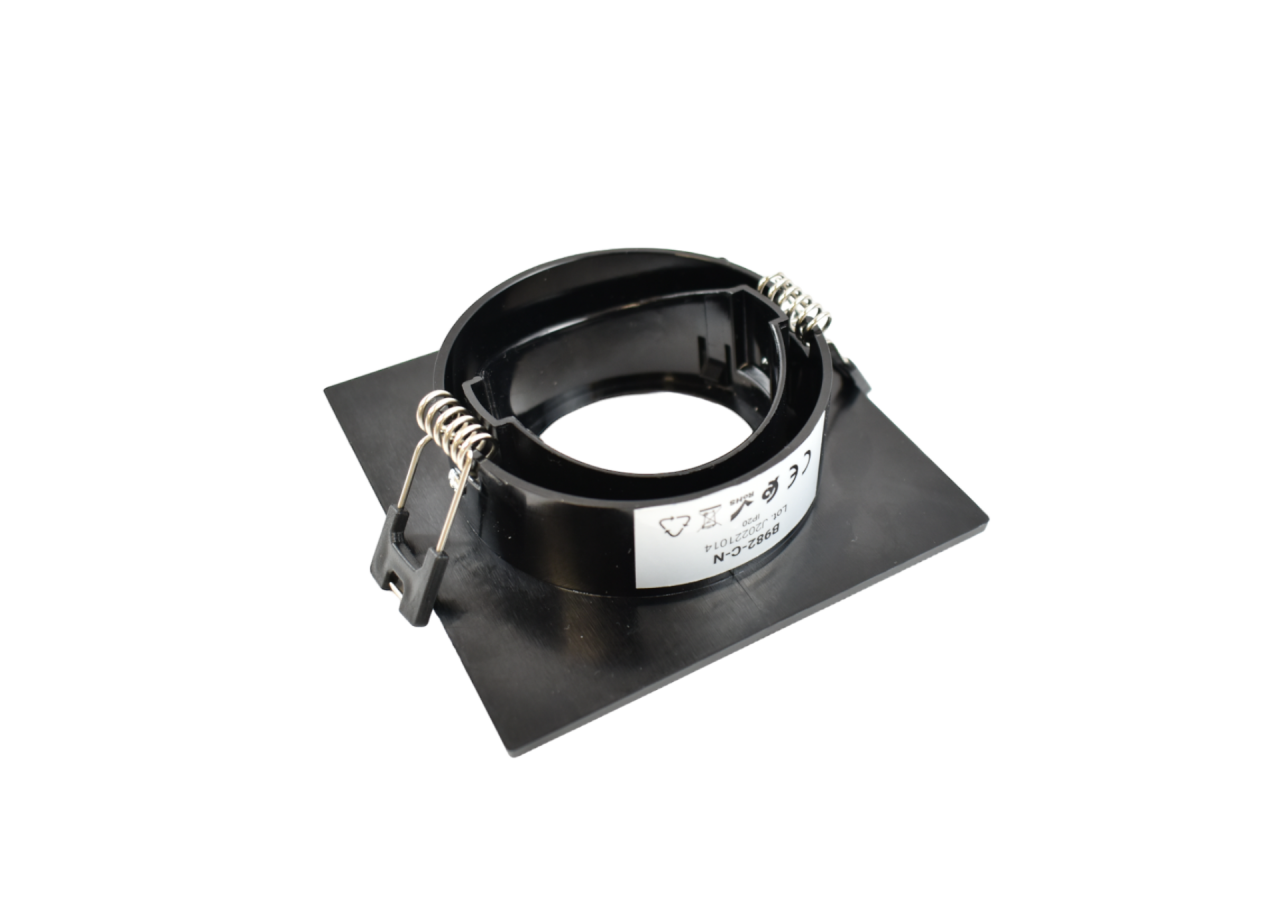 Collerette carrée orientable à encastrer pour ampoule GU10/MR16 - Découpe diamètre 75mm - B982-C-N - Barcelona LED