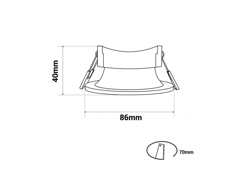 Support spot encastré pour ampoule GU10 / MR16 - Coupe diamètre 70mm - B980-R-B - Barcelona LED