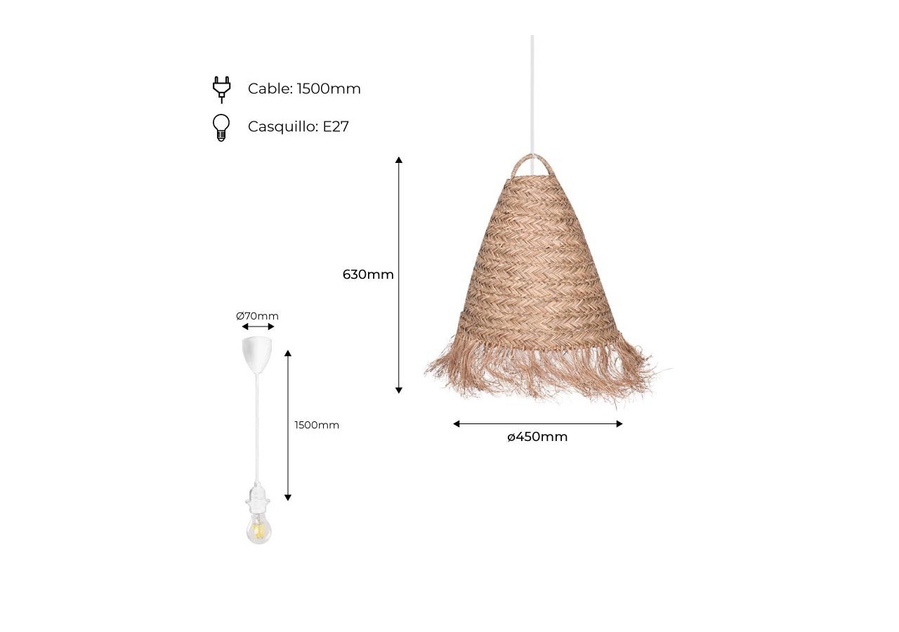 Suspension en fibre naturelle "Nam" - K173-B - Barcelona LED