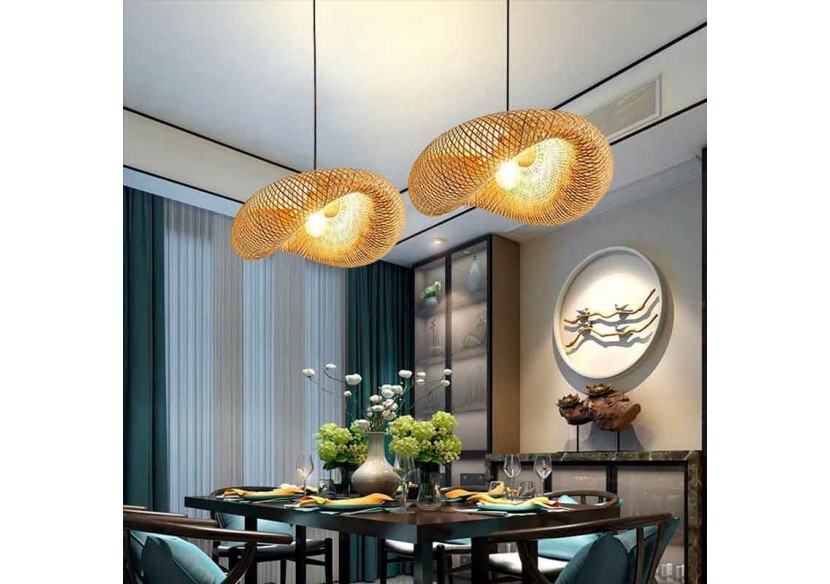 Suspension en osier "Vimet Lite" - K170-N - Barcelona LED Suspension en osier "Vimet Lite" - K170-N - Barcelona LED