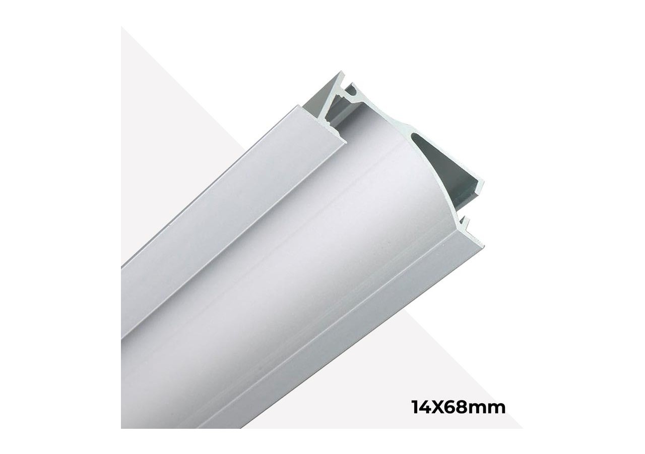 Profilé lèche mur encastrable 14x68mm (2m) - BPERFALP023-R2 - Barcelona LED