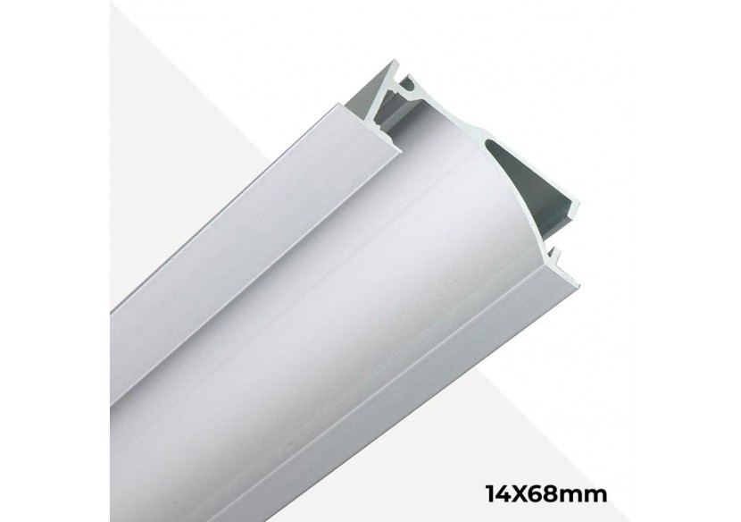 Profilé lèche mur encastrable 14x68mm (2m) - BPERFALP023-R2 - Barcelona LED Profilé lèche mur encastrable 14x68mm (2m) - BPERFALP023-R2 - Barcelona LED