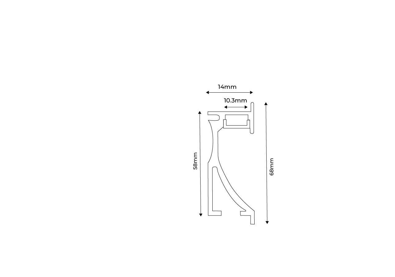 Profilé lèche mur encastrable 14x68mm (2m) - BPERFALP023-R2 - Barcelona LED