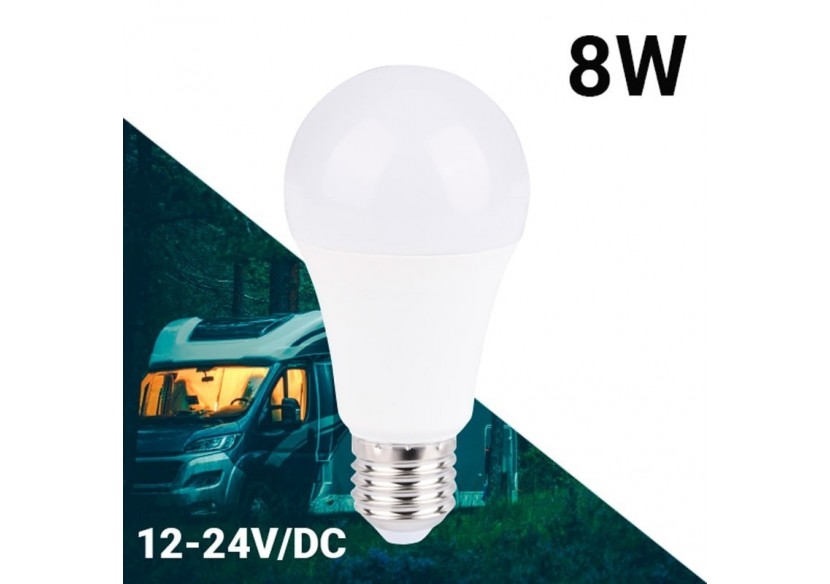 Ampoule 12-24 VDC 8W E27 A60 pour caravanes, camping-cars et bateaux - BV1350-BN - Barcelona LED Ampoule 12-24 VDC 8W E27 A60 pour caravanes, camping-cars et bateaux - BV1350-BN - Barcelona LED