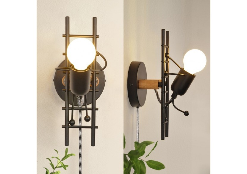 Applique murale "Doll Ladder" E27 avec prise et interrupteur - L310-EU-N - Barcelona LED Applique murale "Doll Ladder" E27 avec prise et interrupteur - L310-EU-N - Barcelona LED