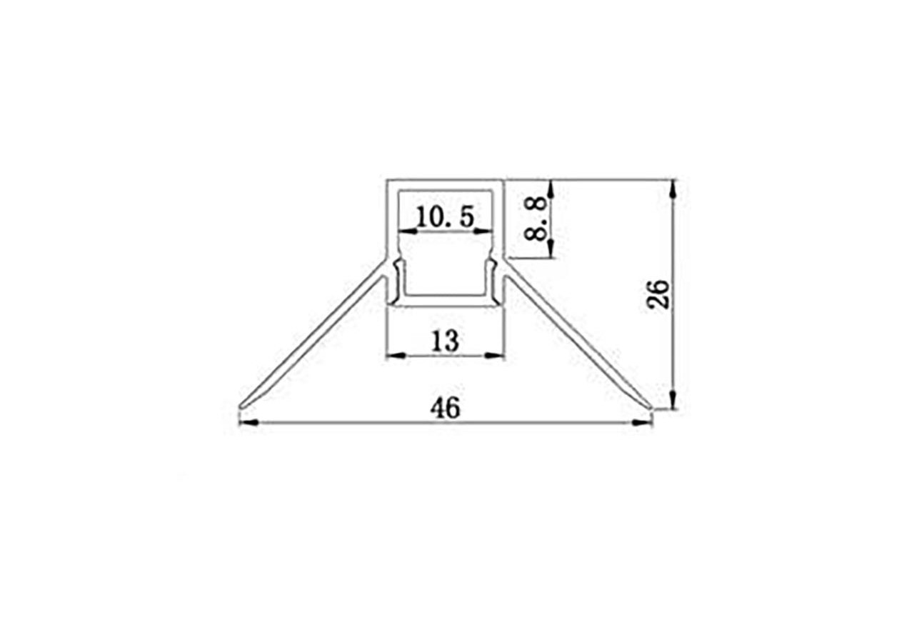 Profilé d'intégration placo-plâtre d'angle intérieur 46x26 (2m) - BPERFALP069 - Barcelona LED