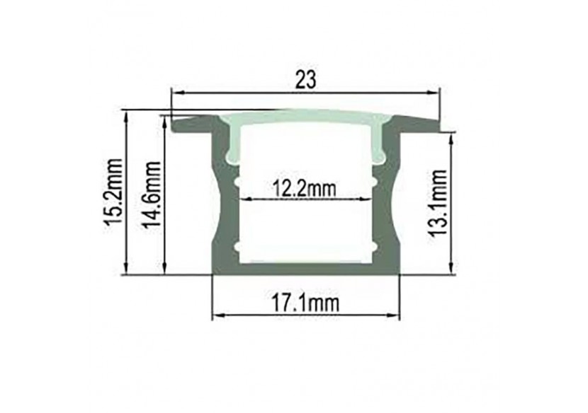 Profilé en aluminium noir encastrable 23x15mm (2 mètres) - BPERF23X15-N - Barcelona LED Profilé en aluminium noir encastrable 23x15mm (2 mètres) - BPERF23X15-N - Barcelona LED