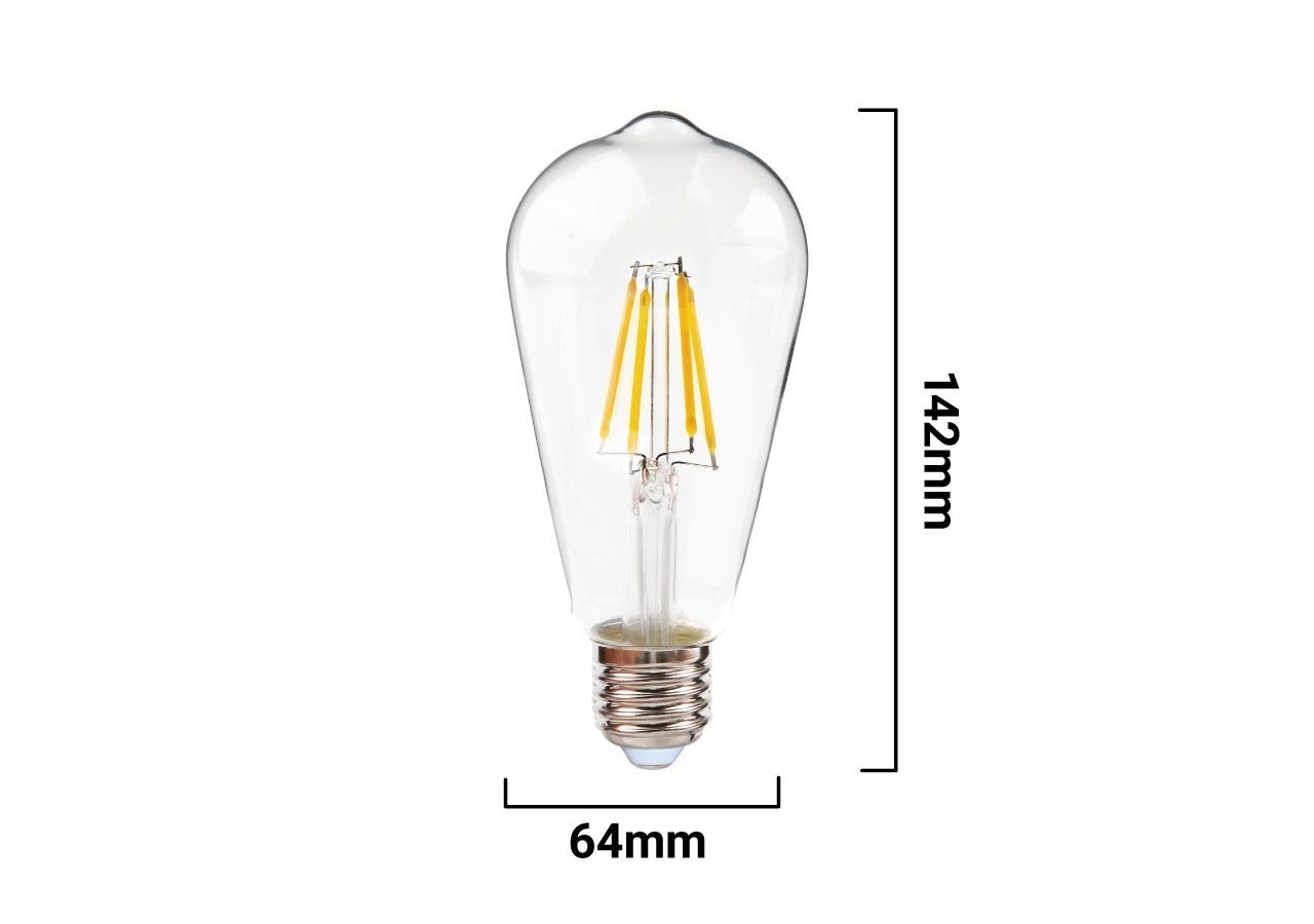 Ampoule LED à filament vintage ST64 E27 6W - BF1-ST64E27-BC - Barcelona LED