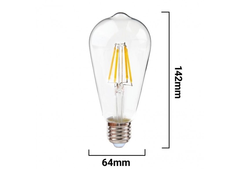 Ampoule LED à filament vintage ST64 E27 6W - BF1-ST64E27-BC - Barcelona LED