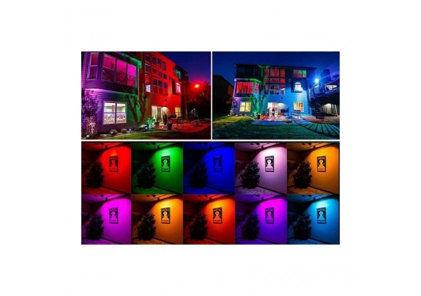 Projecteur LED RGB 30W IP65 télécommande - B1455-N - Barcelona LED