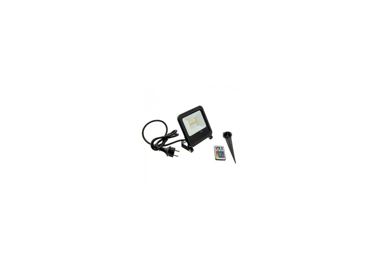 Projecteur LED RGB 50W télécommande IP65 - B1457-N - Barcelona LED