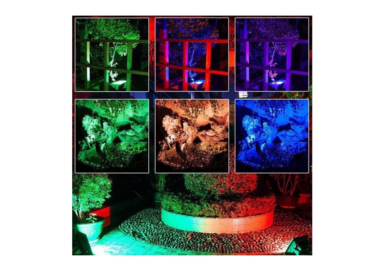 Projecteur LED RGB 50W télécommande IP65 - B1457-N - Barcelona LED