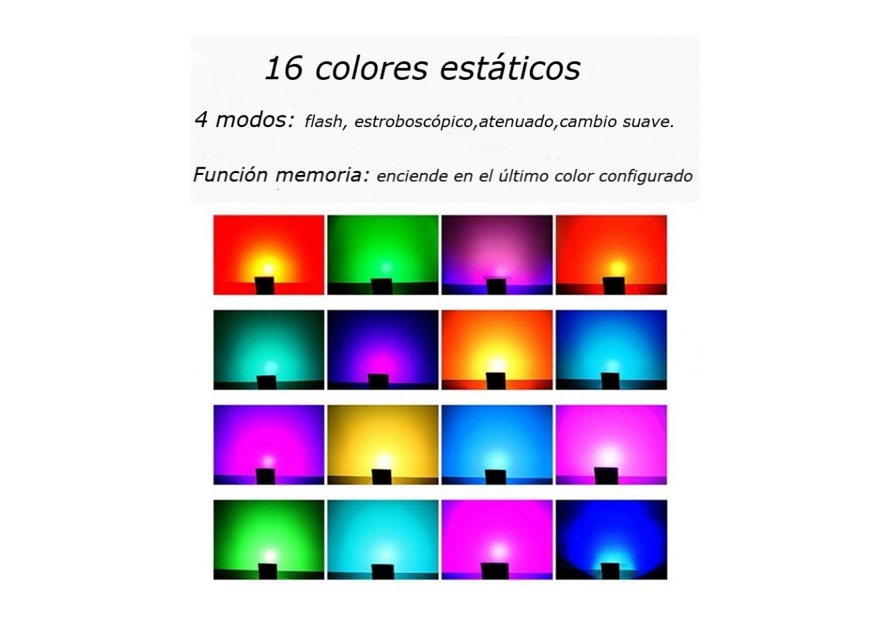 Projecteur LED RGB 50W télécommande IP65 - B1457-N - Barcelona LED