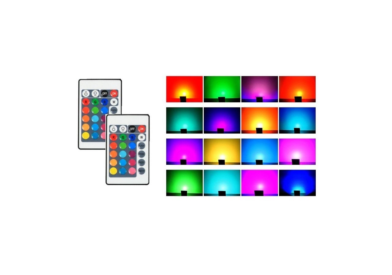 Projecteur LED RGB 50W télécommande IP65 - B1457-N - Barcelona LED
