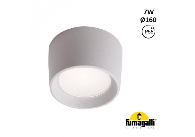 Plafonnier d'extérieur CCT "Livia 160" FUMAGALLI - 7W - GX53 - IP55 - 3A9.000.000.WXC1K - Barcelona LED
