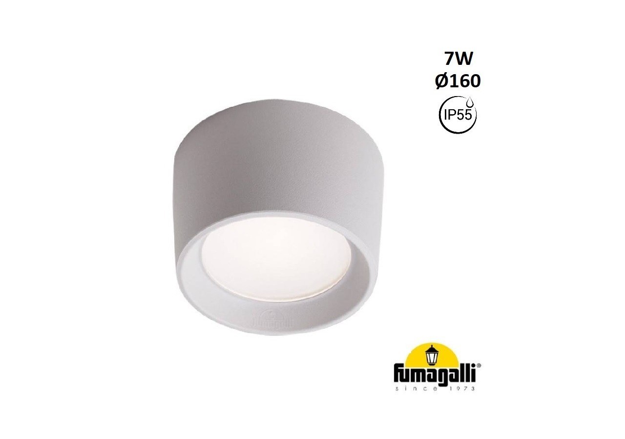 Plafonnier d'extérieur CCT "Livia 160" FUMAGALLI - 7W - GX53 - IP55 - 3A9.000.000.WXC1K - Barcelona LED