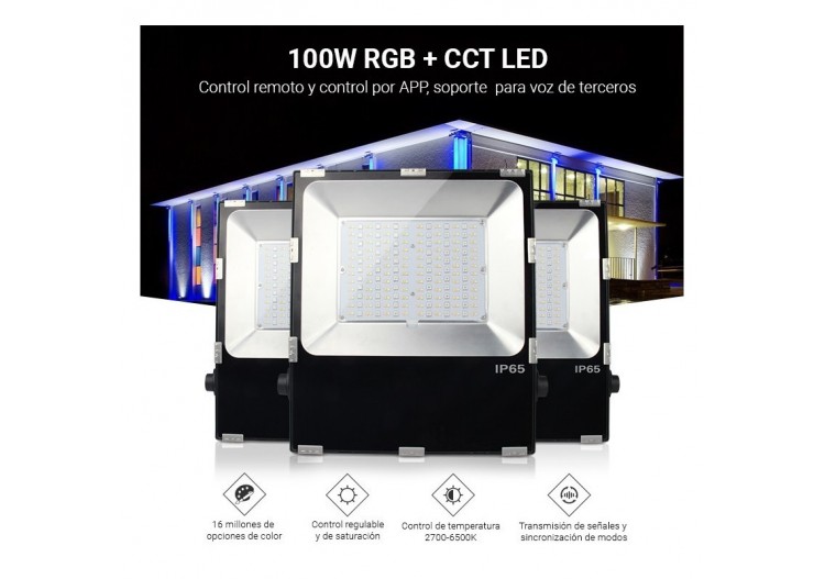 Projecteur LED extérieur 100W RGB+CCT | Mi Light - FUTT07 - Barcelona LED 2