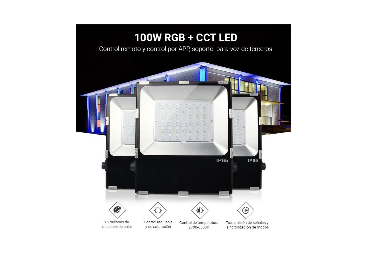 Projecteur LED extérieur 100W RGB+CCT | Mi Light - FUTT07 - Barcelona LED
