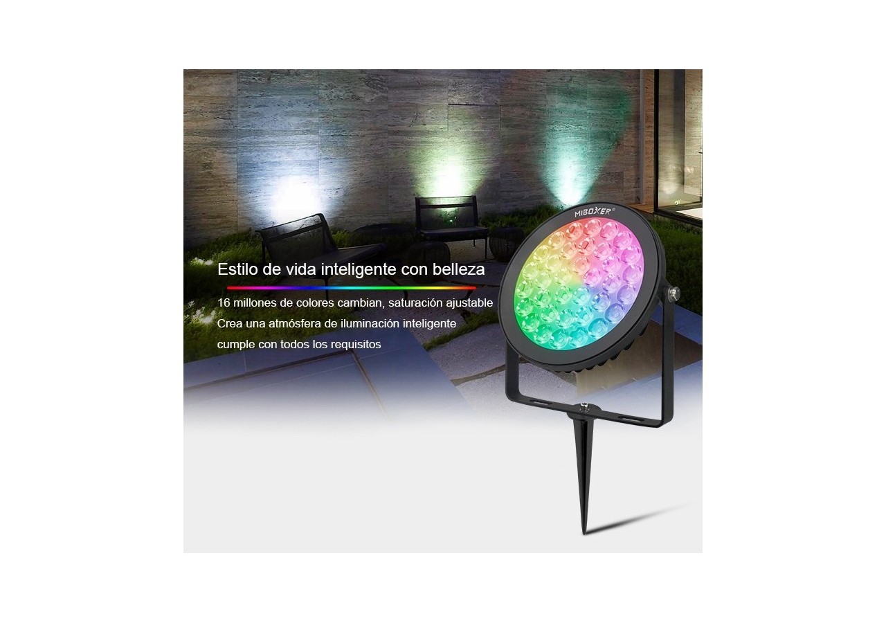 Projecteur LED extérieur sur piquet 15W RGB CCT contrôle RF/WiFi| Mi Light - FUTC03 - Barcelona LED