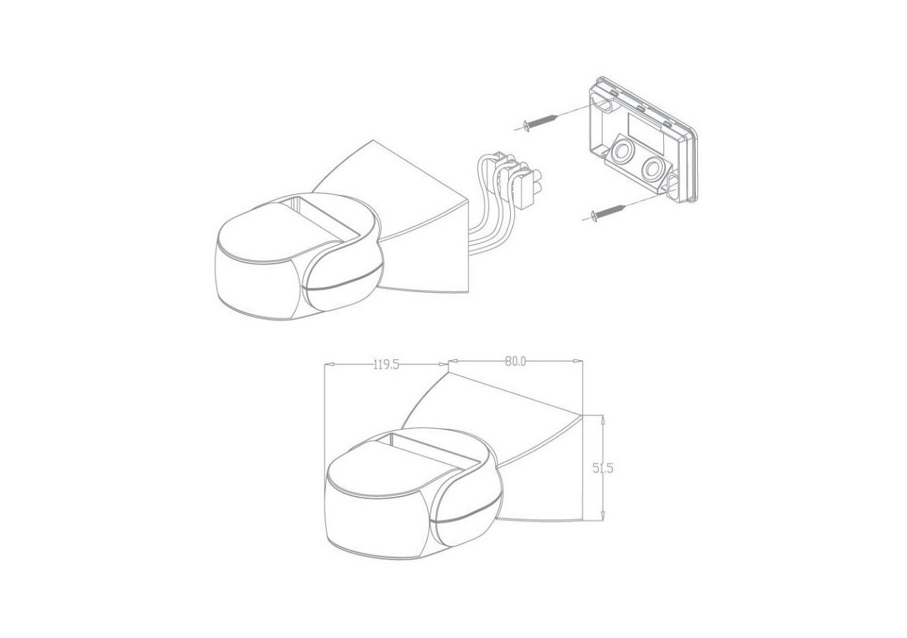 Détecteur de mouvement PIR en saillie 180 degrés - IP65 - ST15 - Barcelona LED