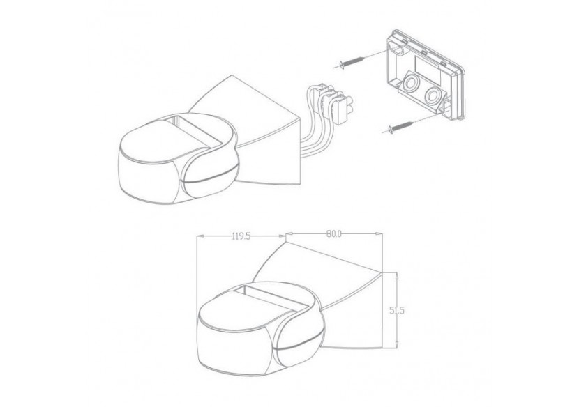Détecteur de mouvement PIR en saillie 180 degrés - IP65 - ST15 - Barcelona LED
