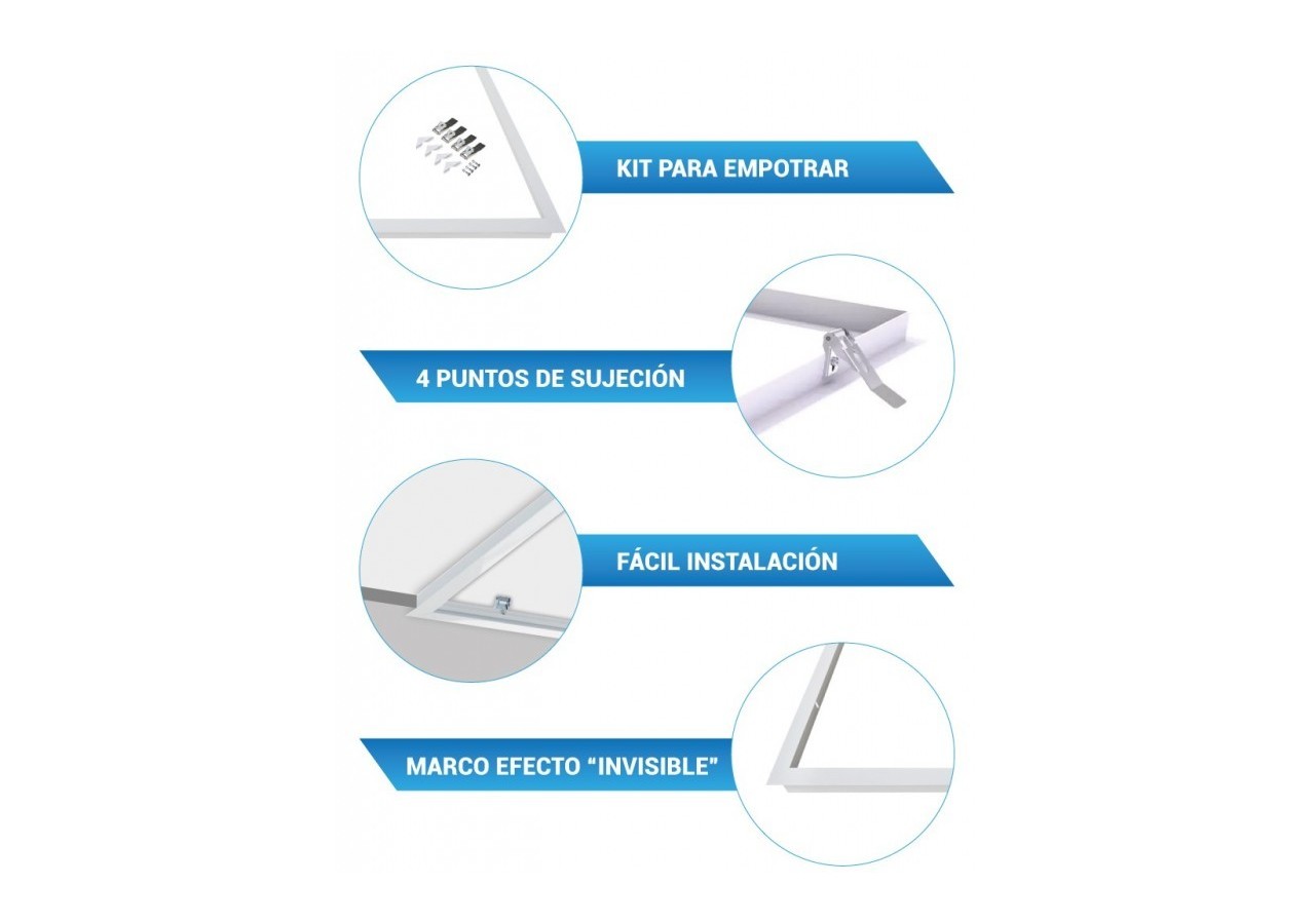 Kit cadre encastrable pour panneau LED 60x60 - B4270-60X60 - Barcelona LED