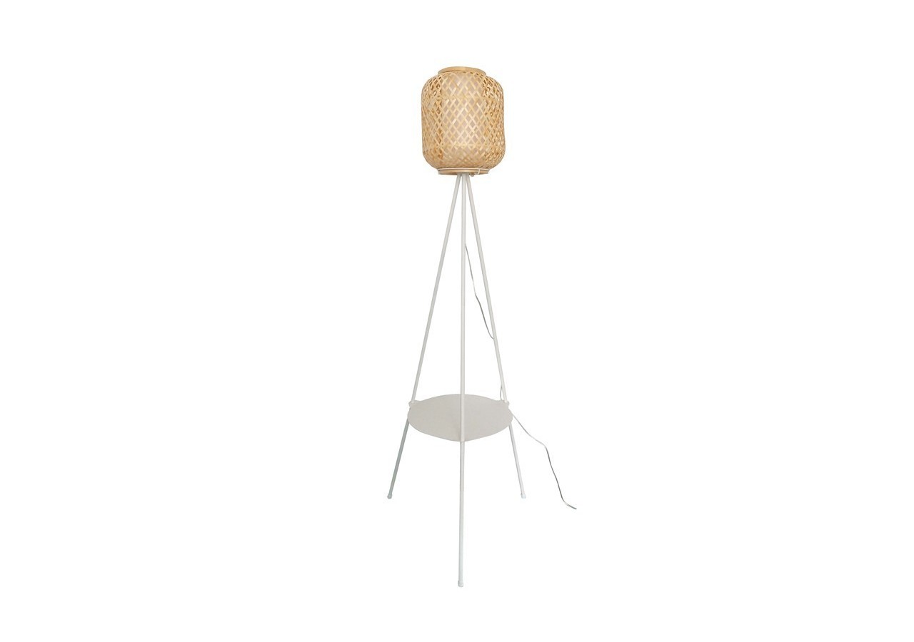 Lampadaire en osier avec tablette "ORSON" - LM157 - Barcelona LED