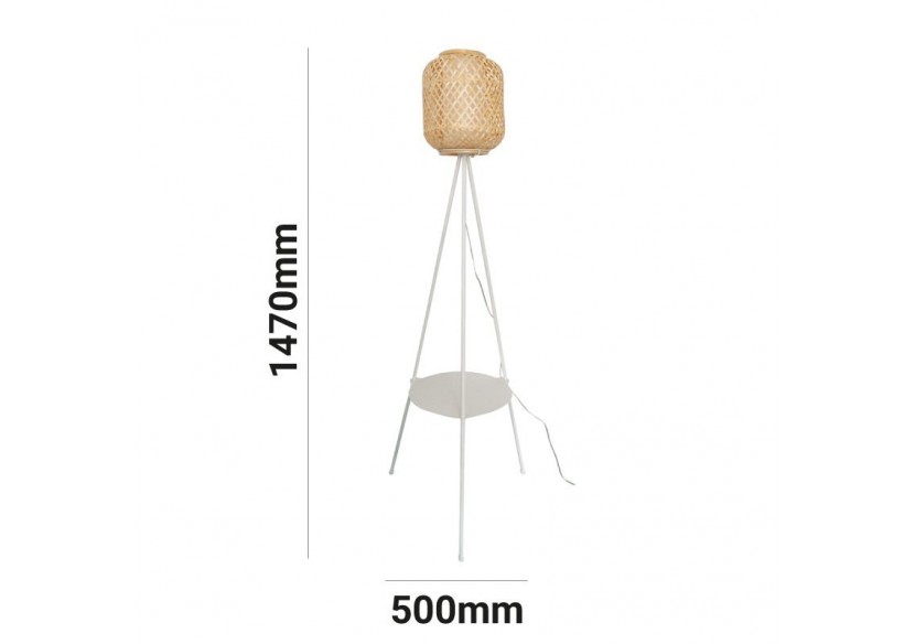 Lampadaire en osier avec tablette "ORSON" - LM157 - Barcelona LED