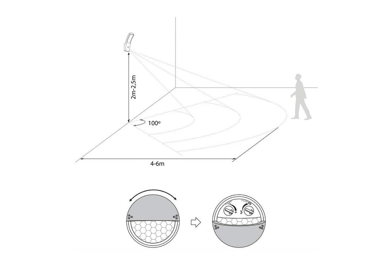 Applique extérieur avec détecteur PIR "LUS" 13W IP54 - L5018-PIR - Barcelona LED