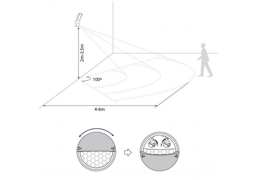 Applique extérieur avec détecteur PIR "LUS" 13W IP54 - L5018-PIR - Barcelona LED Applique extérieur avec détecteur PIR "LUS" 13W IP54 - L5018-PIR - Barcelona LED