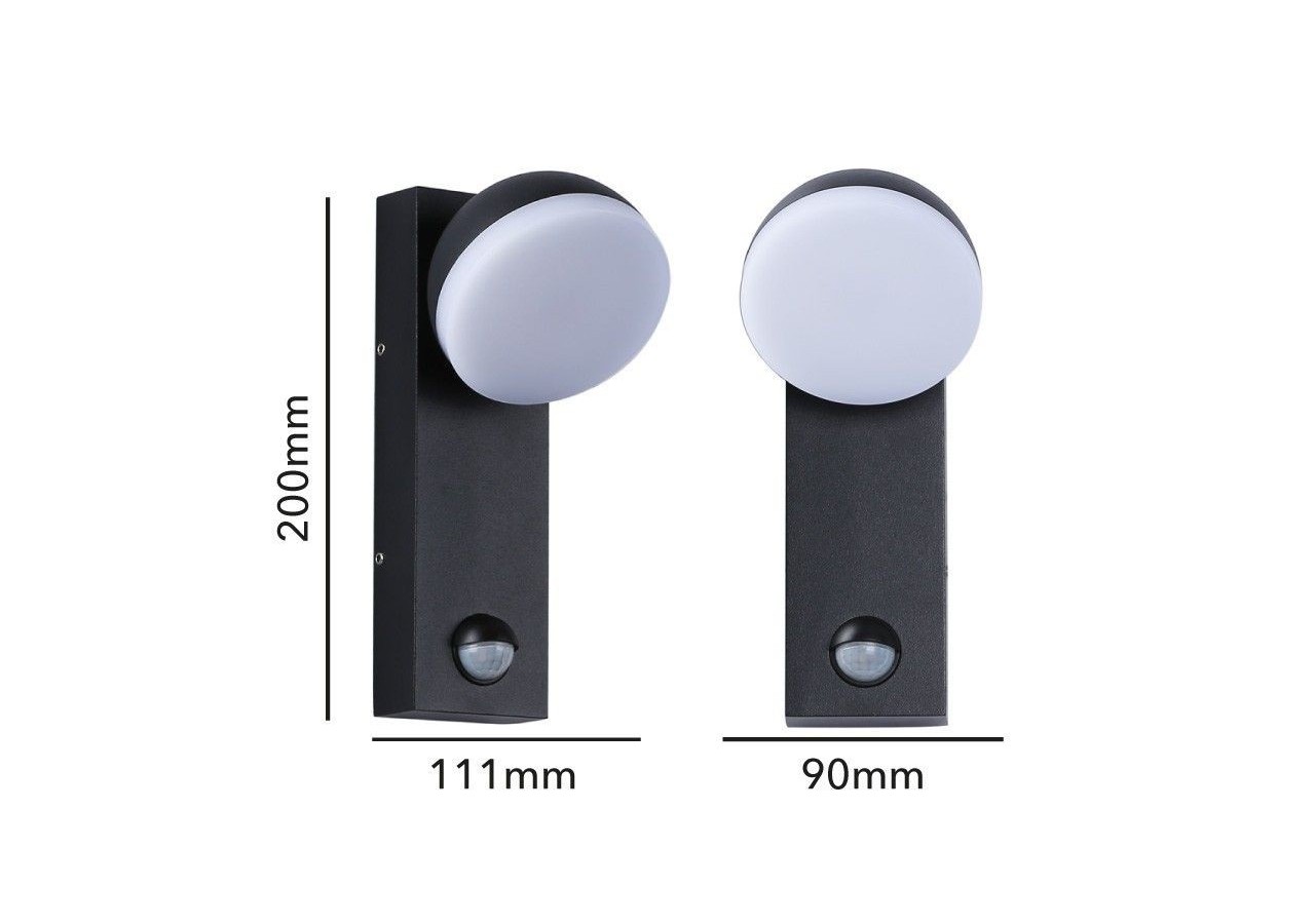 Applique murale extérieur avec détecteur PIR "ATLAS" 10W IP54 - L5014-PIR - Barcelona LED