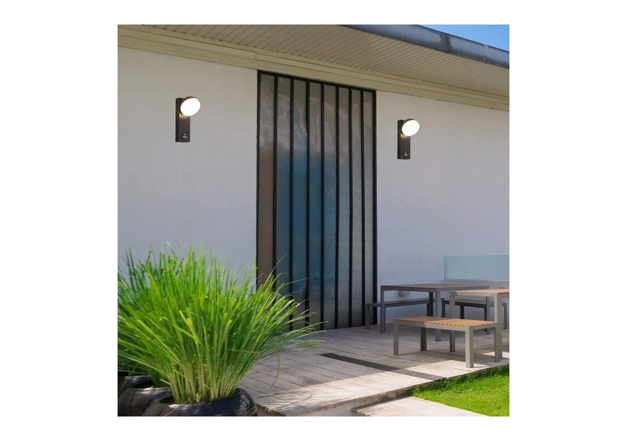Applique murale extérieur avec détecteur PIR "ATLAS" 10W IP54 - L5014-PIR - Barcelona LED