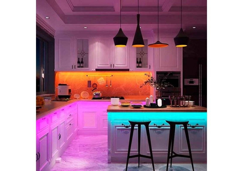 Kit ruban LED RGB de 5m avec alimentation, télécommande et contrôleur, compatible 12/24V - B1614-CONTROL - Barcelona LED Kit ruban LED RGB de 5m avec alimentation, télécommande et contrôleur, compatible 12/24V - B1614-CONTROL - Barcelona LED