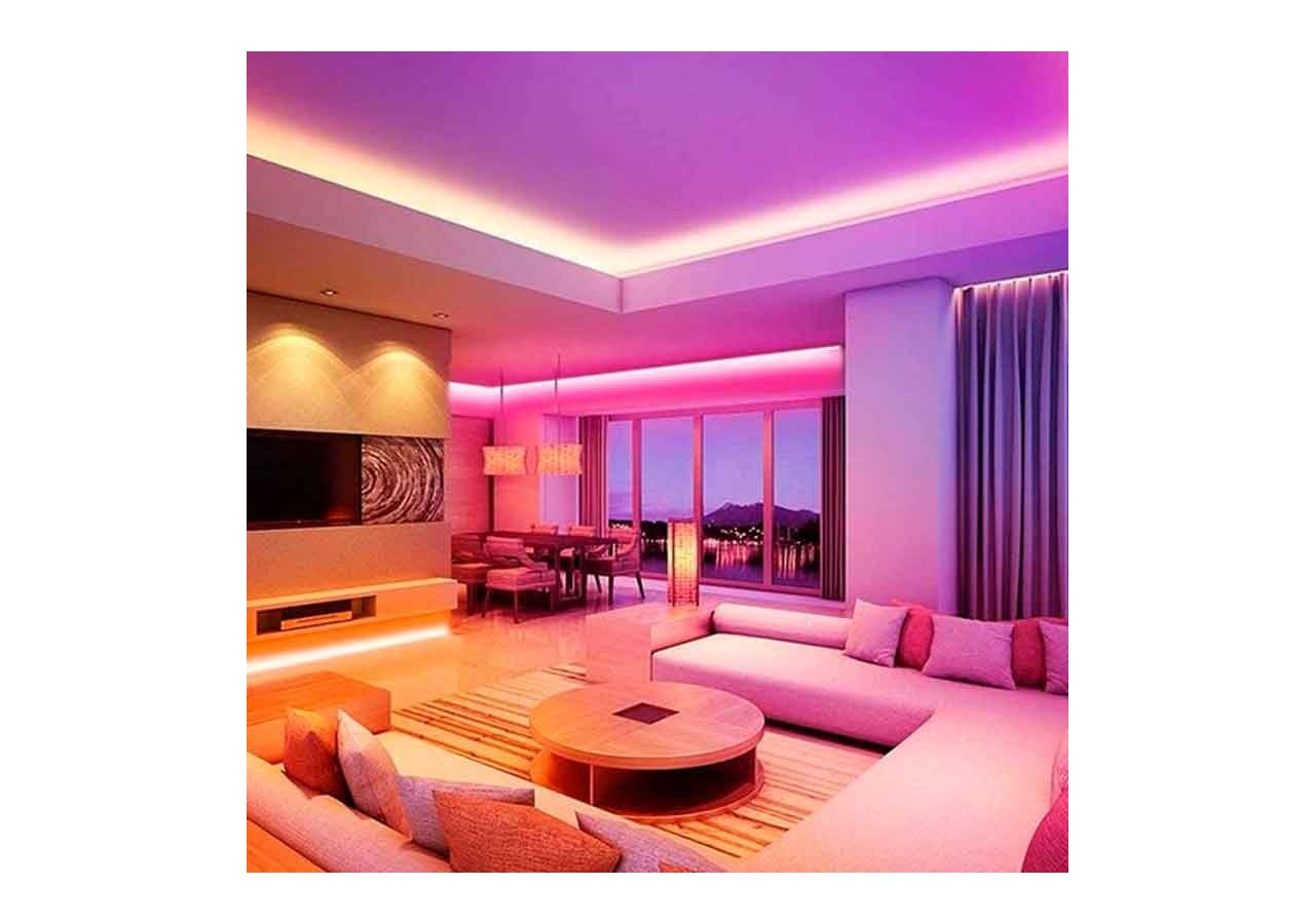 Kit ruban LED RGB de 5m avec alimentation, télécommande et contrôleur, compatible 12/24V - B1614-CONTROL - Barcelona LED