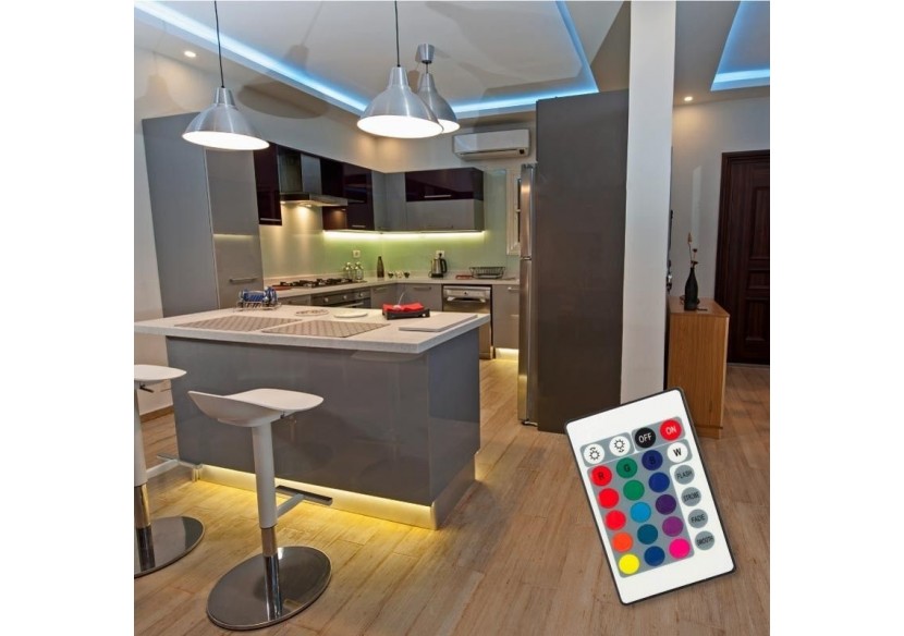 Kit ruban LED RGB de 5m avec alimentation, télécommande et contrôleur, compatible 12/24V - B1614-CONTROL - Barcelona LED Kit ruban LED RGB de 5m avec alimentation, télécommande et contrôleur, compatible 12/24V - B1614-CONTROL - Barcelona LED