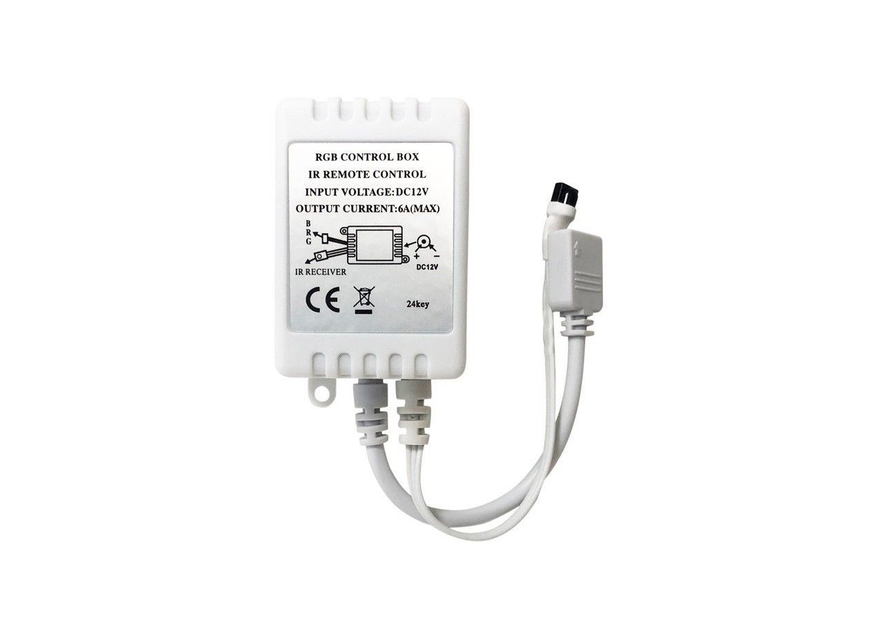 Kit ruban LED RGB de 5m avec alimentation, télécommande et contrôleur, compatible 12/24V - B1614-CONTROL - Barcelona LED