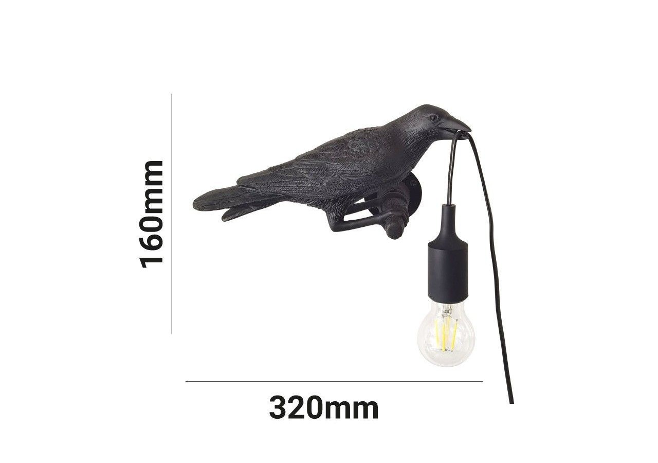 Applique design oiseau "Corb" en résine- Bird series - L4033-P - Barcelona LED