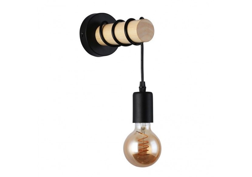 Lampe murale rustique en bois "MILA" - LM135-N - Barcelona LED