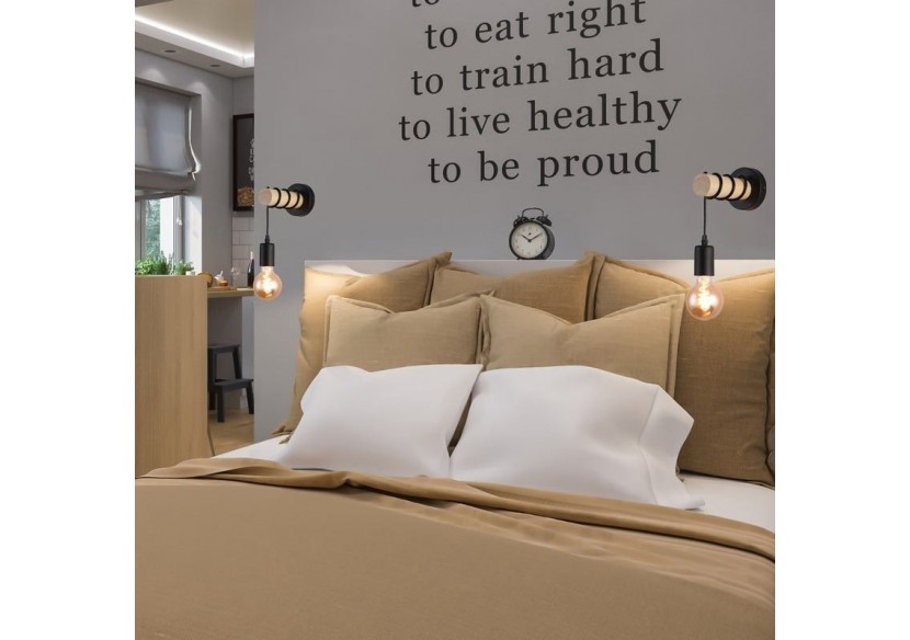 Lampe murale rustique en bois "MILA" - LM135-N - Barcelona LED