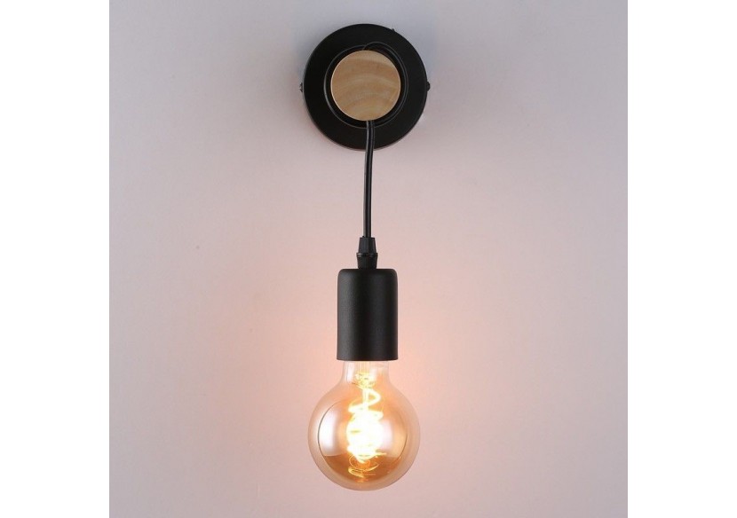 Lampe murale rustique en bois "MILA" - LM135-N - Barcelona LED
