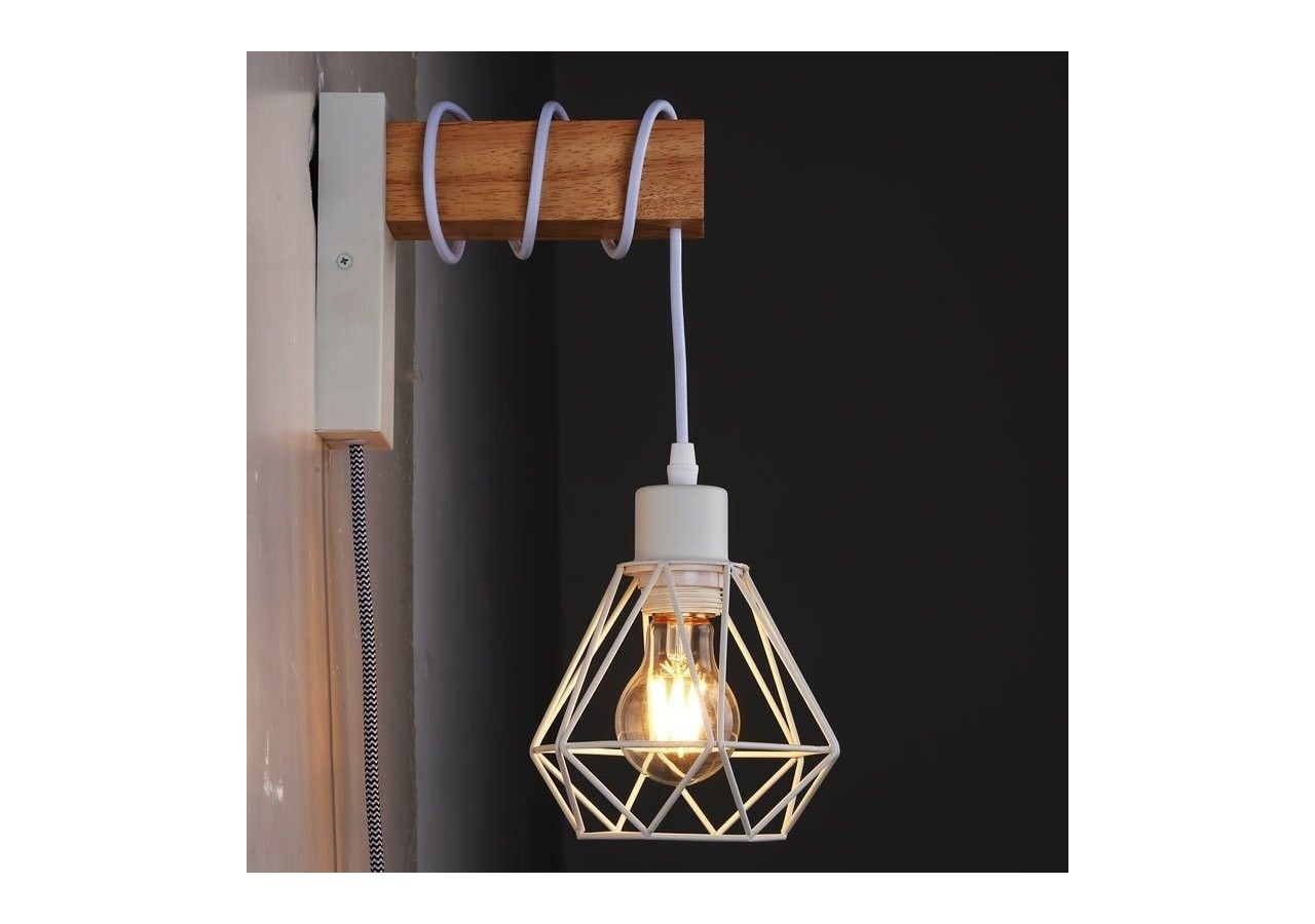 Lampe murale cage avec interrupteur et prise "RODEN" - LM133-EU-B - Barcelona LED