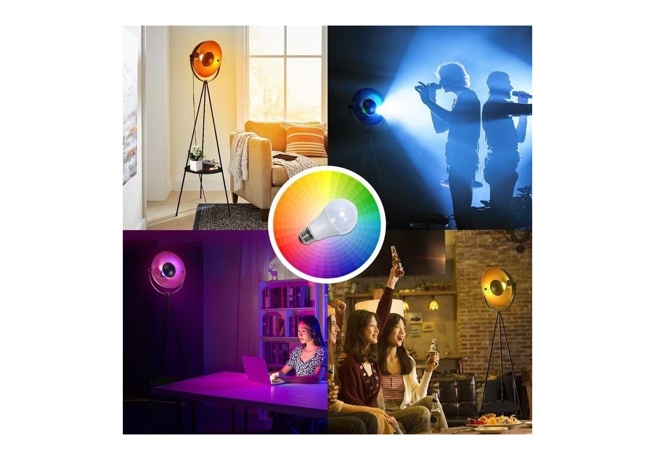 Lampadaire vintage avec trépied "Galilen" + Ampoule RGBW 10W et télécommande - LV428-RGB - Barcelona LED