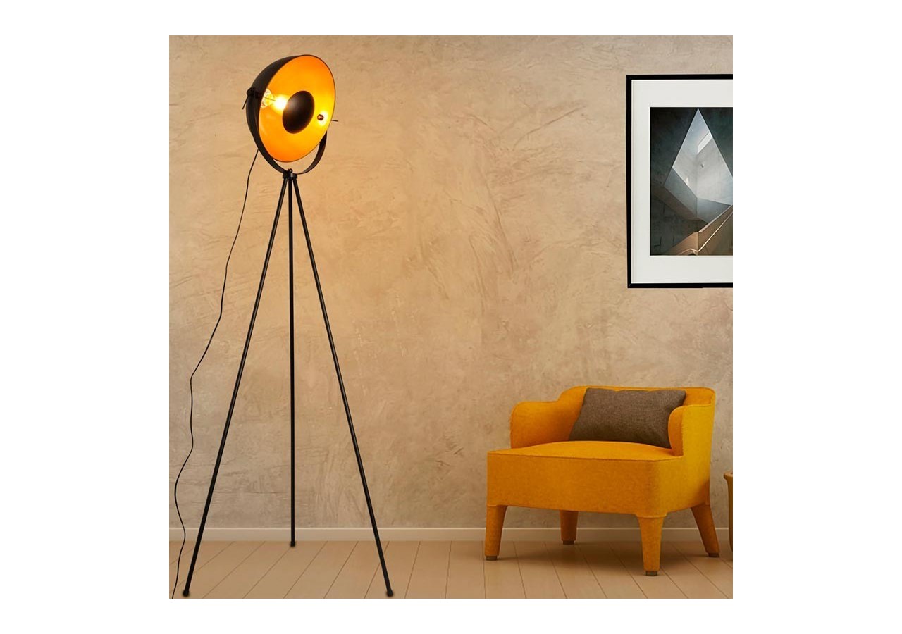 Lampadaire vintage avec trépied "Galilen" + Ampoule RGBW 10W et télécommande - LV428-RGB - Barcelona LED