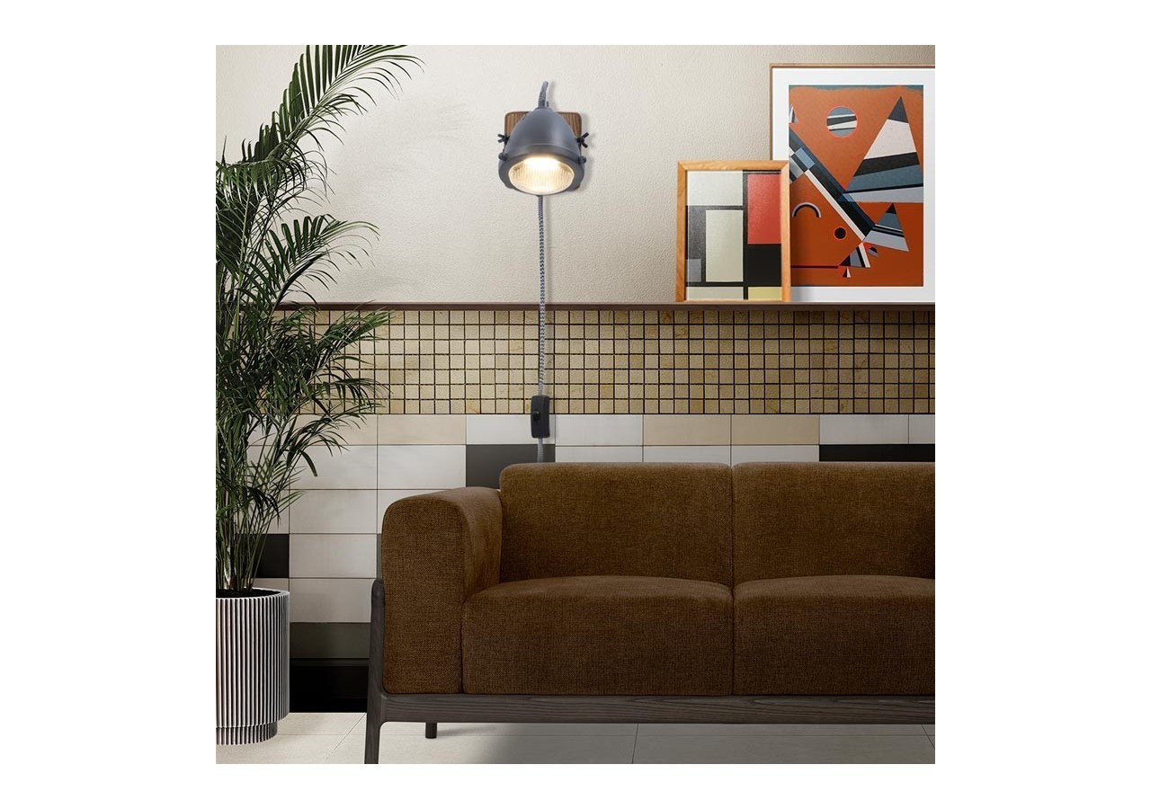 Applique murale avec prise et interrupteur "MOTT" - LV140-G-EU - Barcelona LED