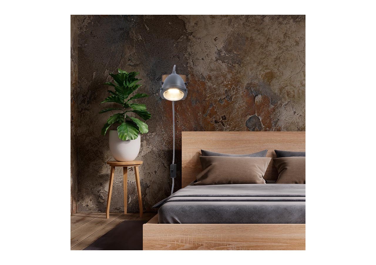 Applique murale avec prise et interrupteur "MOTT" - LV140-G-EU - Barcelona LED