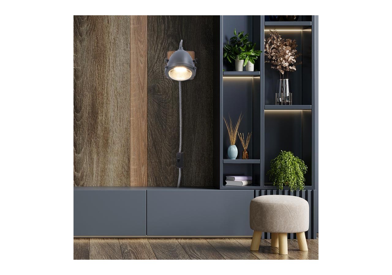 Applique murale avec prise et interrupteur "MOTT" - LV140-G-EU - Barcelona LED