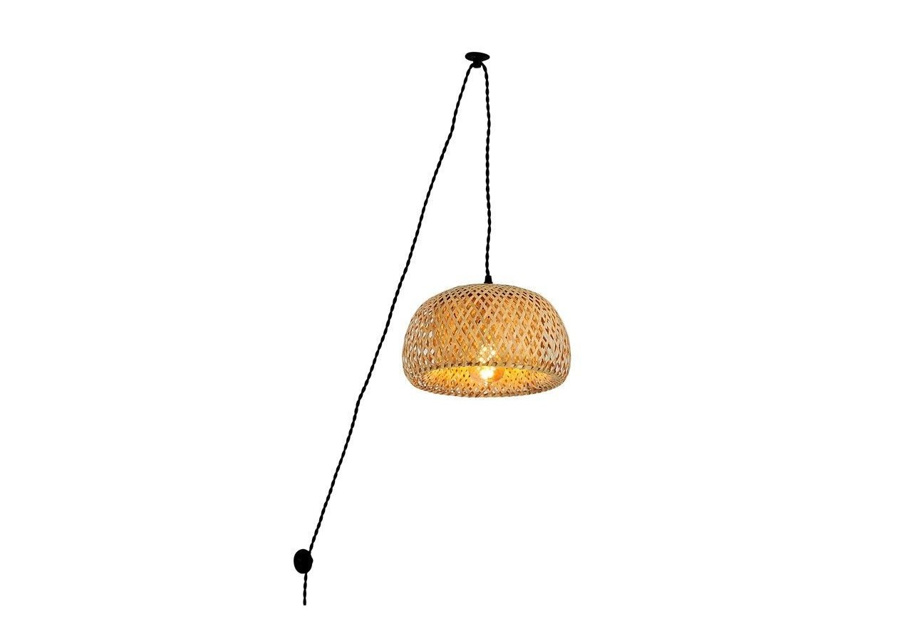Suspension en osier avec câble et prise "Yonna" - LM143-C - Barcelona LED