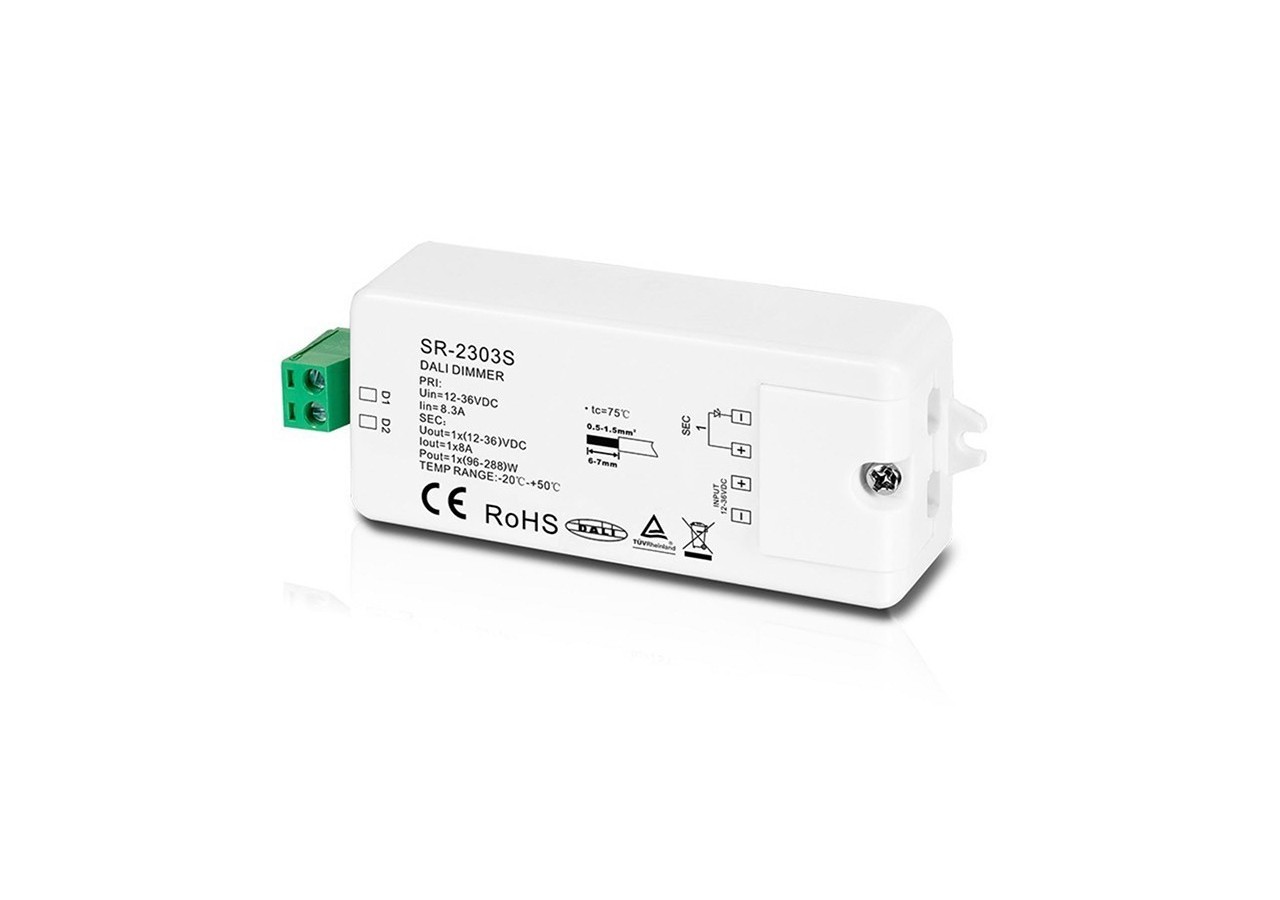Mini variateur DALI 1 canal 8A 12-36V DC - SR-2303S - Barcelona LED