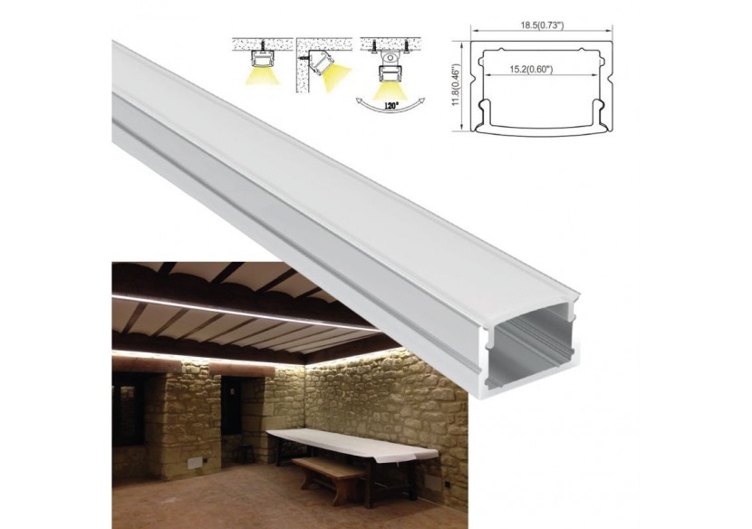 Profilé en aluminium en saillie pour ruban LED 18x12mm - BPERFALP150 - Barcelona LED Profilé en aluminium en saillie pour ruban LED 18x12mm - BPERFALP150 - Barcelona LED
