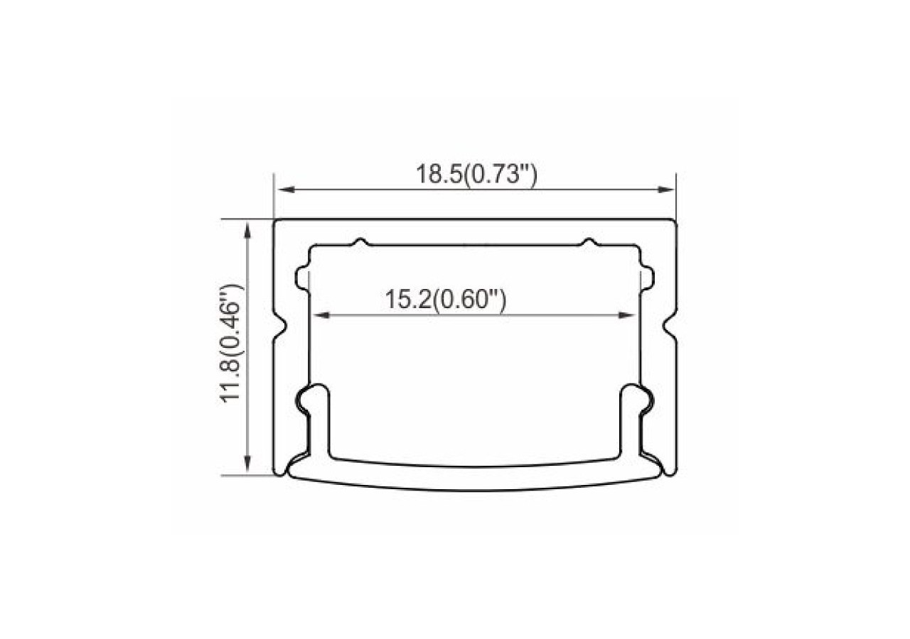Profilé en aluminium en saillie pour ruban LED 18x12mm - BPERFALP150 - Barcelona LED